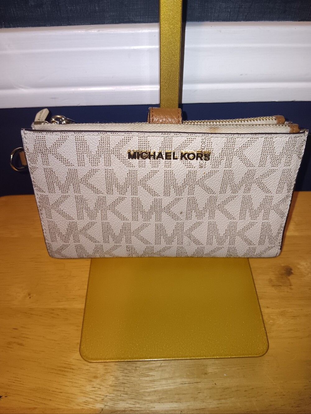 Michael Kors Monogram Snap Double Zip Wallet